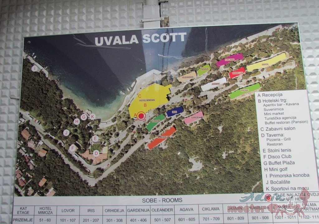 Uvala Scott turista -telep térkép